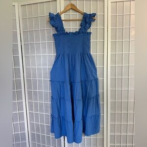 Hill House Hydrangea Blue Textured Clip Dot Ellie Nap Dress